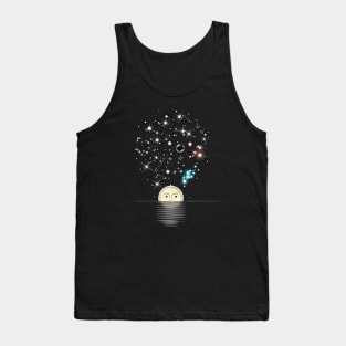 Sparkling Stars,Stylized Moon Tank Top